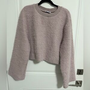 Zara Women's Glitter Cropped Sweater - Size L